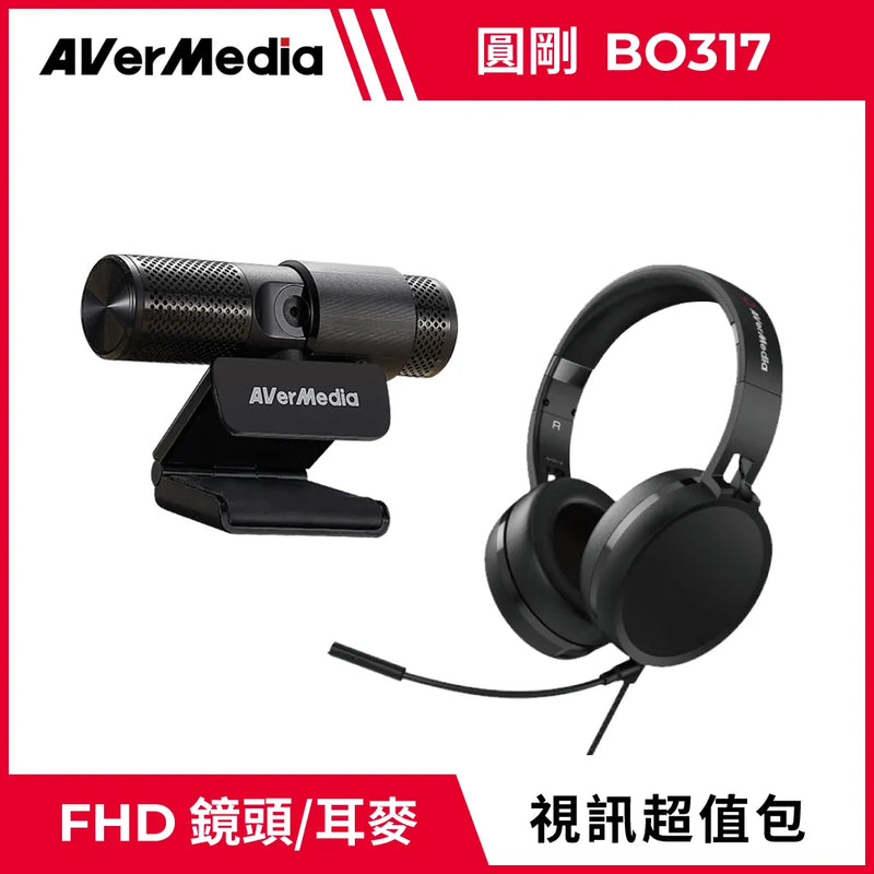 【Aver Media 圓剛】個人視訊協作組合包BO317 (PW313+AH313) (下單後2-3個工作天出貨)