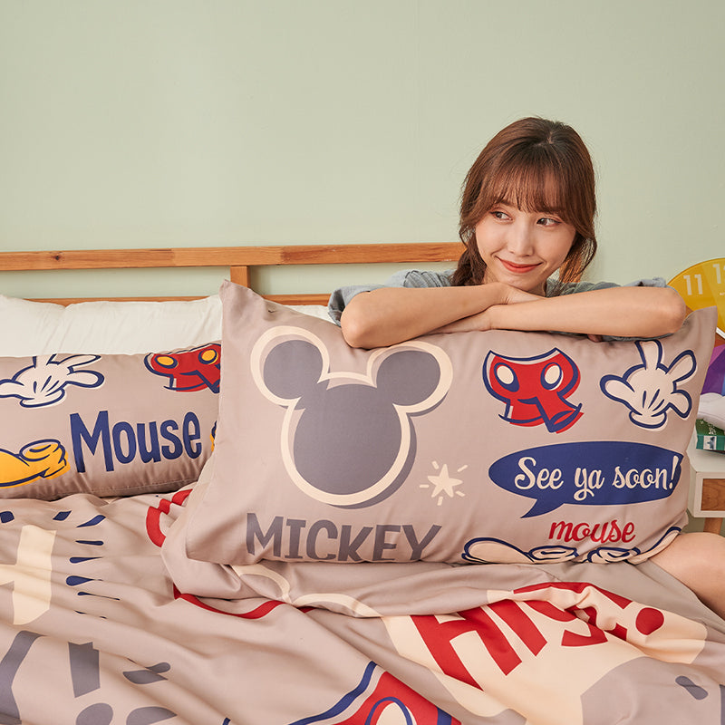 【米奇】米奇小標誌 單人 床單+枕套 迪士尼|台灣製造 台灣直送  (預計7個工作天到貨)