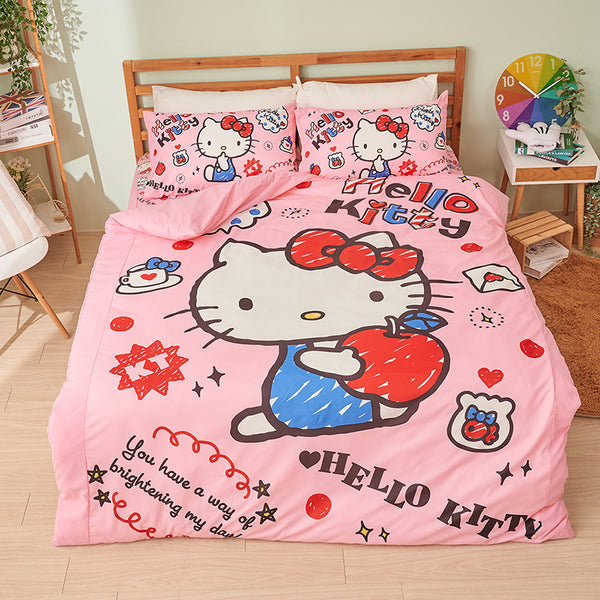 【Hello Kitty】閃亮俱樂部 - 雙人薄被套/涼被/兩用被套 - Sanrio 三麗鷗|台灣製造 台灣直送