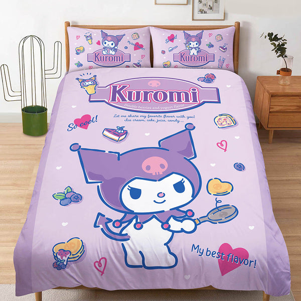 【Kuromi 酷洛米】甜點教室 - 床單 -Sanrio 三麗鷗 |台灣製造 台灣直送