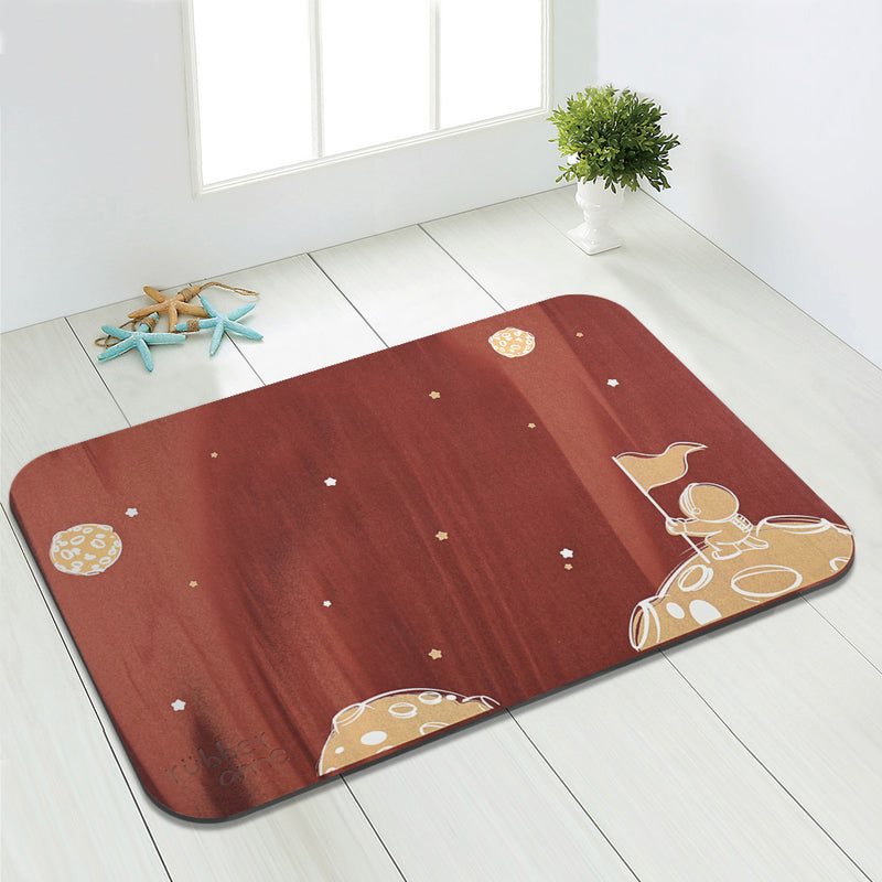 【Rubber Anne】夜光版 軟式珪藻土吸水地墊 星際流浪(60x40cm) (下單後3-5個工作天出貨)