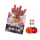 阿姆阿姆潔牙棒番茄口味6入裝，紅色潔牙棒，包裝上有卡通小熊握棒圖案.