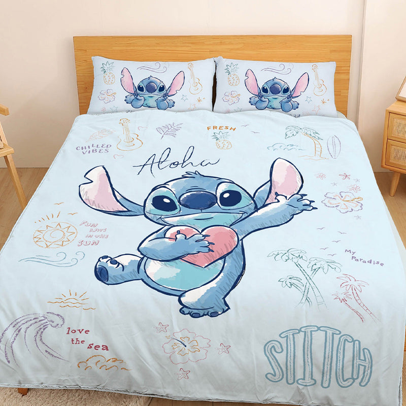 【Stitch 史迪奇】海景時光 - 雙人薄被套/兩用被套 天絲 - Disney 迪士尼 |台灣製造 台灣直送