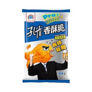乖乖孔雀香酥脆香魚口味餅乾104g藍白包裝帶有卡通魚頭人身角色圖案.