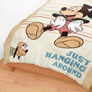 【Mickey 米奇】兜圈圈 卡其 - 薄被套/涼被/兩用被套 - Disney 迪士尼|台灣製造 台灣直送