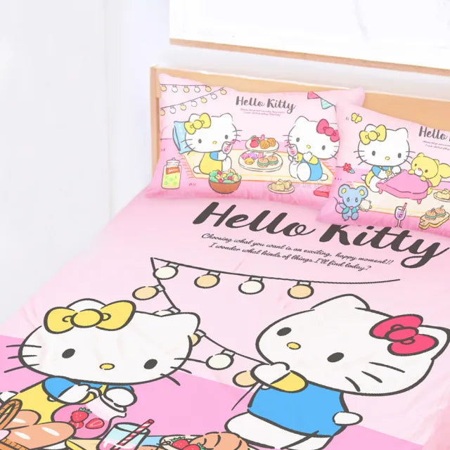 【Hello Kitty】Lets Picnic - 床單 - Sanrio 三麗鷗|台灣製造 台灣直送