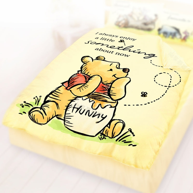 【Winnie the Pooh 小熊維尼】蜂蜜小事-米黃 - 雙人薄被套/涼被/兩用被套 - Disney 迪士尼|台灣製造 台灣直送