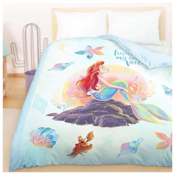 【Little Mermaid 小美人魚】奇幻海洋 - 雙人薄被套/涼被/兩用被套 - Disney 迪士尼|台灣製造 台灣直送