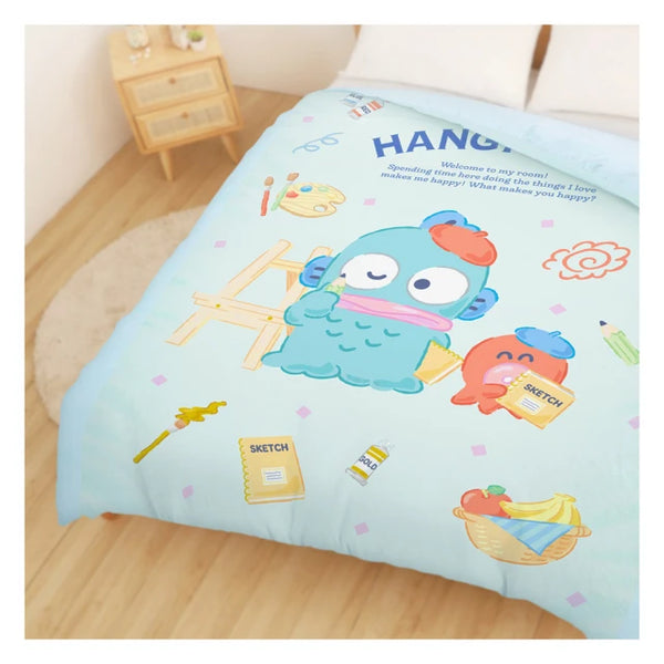 【Hangyodon 人魚漢頓】小小插畫家 - 雙人薄被套/涼被/兩用被套 - Sanrio 三麗鷗|台灣製造 台灣直送