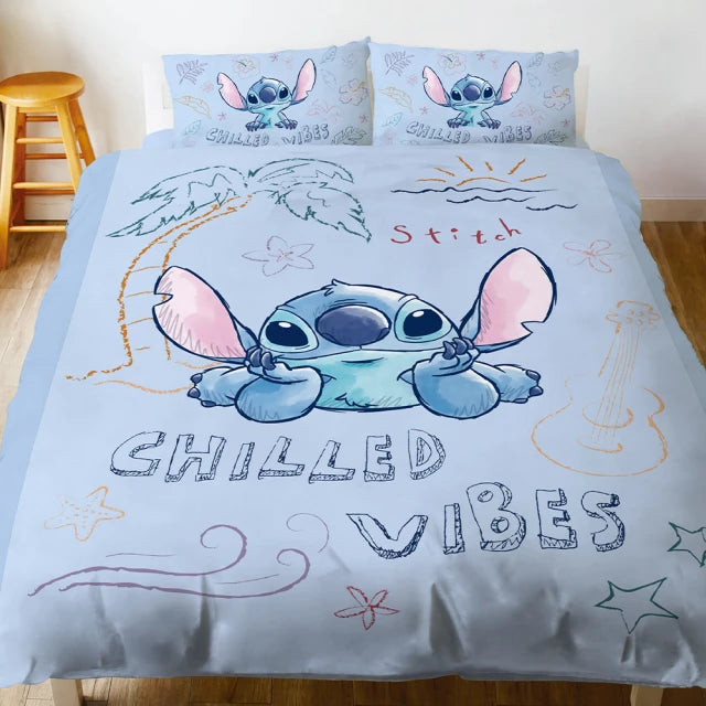 【Stitch 史迪奇】悠悠夏風 - 雙人薄被套/涼被 - Disney 迪士尼|台灣製造 台灣直送