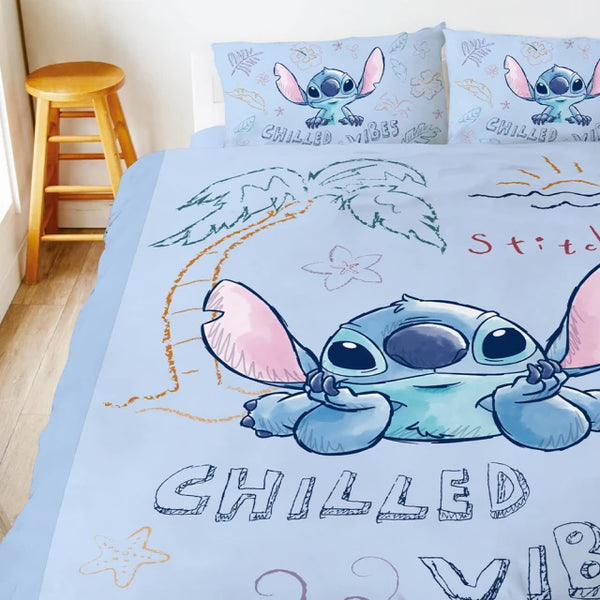 【Stitch 史迪奇】悠悠夏風 - 雙人薄被套/涼被 - Disney 迪士尼|台灣製造 台灣直送