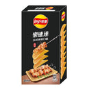 樂事日式串燒口味洋芋片經濟包，黑色包裝，兩小包裝，搭配串燒烤肉圖片.