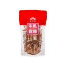 裕珍馨原味牛軋鬆糖200g，透明包裝搭配鮮紅封口，方形牛軋糖條紋清晰.