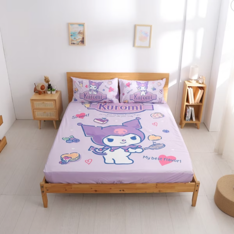 【Kuromi 酷洛米】甜點教室 - 床單 -Sanrio 三麗鷗 |台灣製造 台灣直送