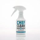 白色噴霧瓶標籤印有藍色CHEF CLEAN字樣廚房清潔慕斯300mL.
