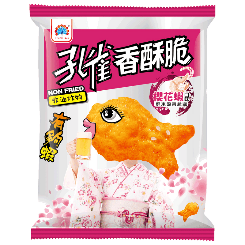 【乖乖】孔雀香酥脆-櫻花蝦 90g (下單後2-3個工作天出貨)