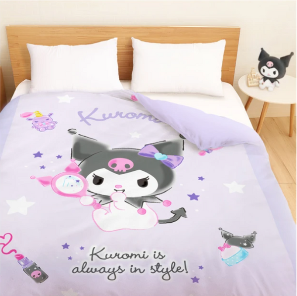 【Kuromi 酷洛米】妝酷女孩 - 雙人薄被套/涼被/兩用被套 - Sanrio 三麗鷗 |台灣製造 台灣直送