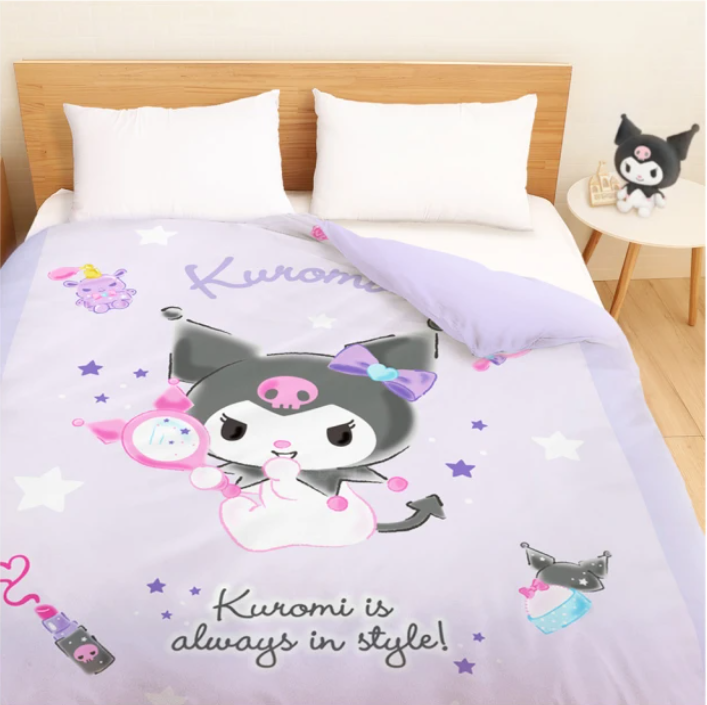 【Kuromi 酷洛米】妝酷女孩 - 雙人薄被套/涼被/兩用被套 - Sanrio 三麗鷗 |台灣製造 台灣直送