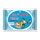 統一肉燥風味調合米粉包裝，藍白條紋設計，中間插畫廚師炒肉燥場景.