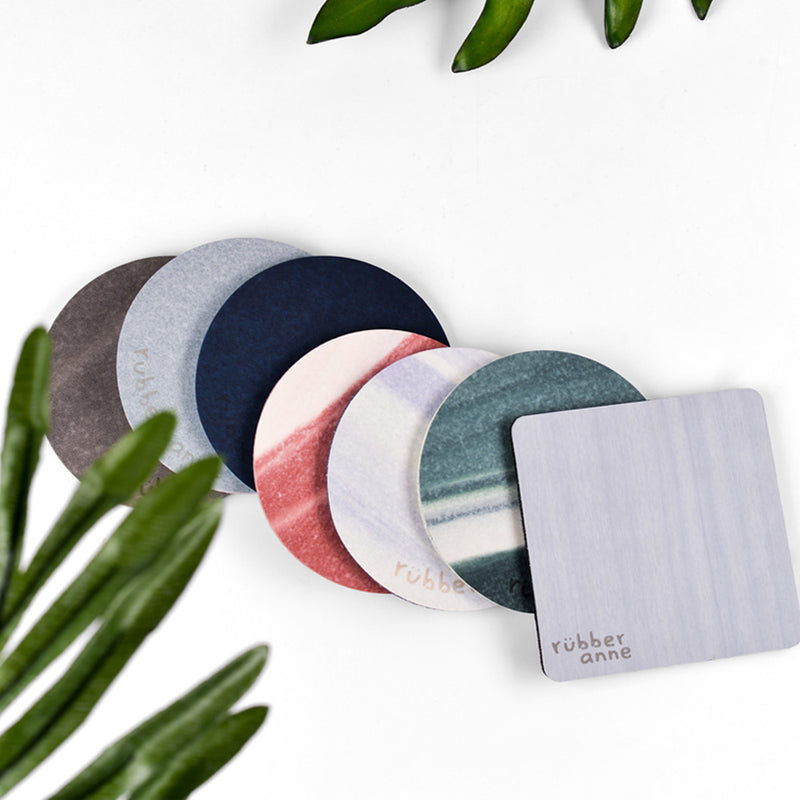 【Rubber Anne】軟式珪藻土杯墊 戀結(10x10cm) (下單後3-5個工作天出貨)