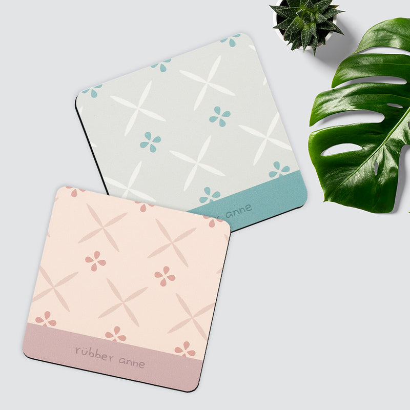 【Rubber Anne】軟式珪藻土吸水杯墊 花磚系列(10x10cm) (下單後3-5個工作天出貨)