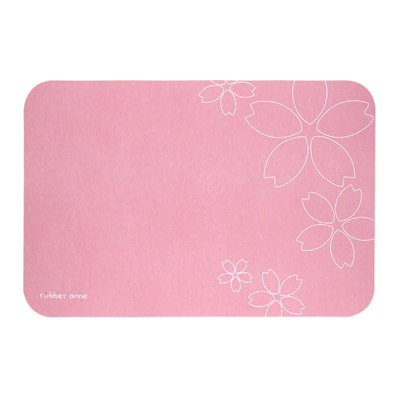 【Rubber Anne】軟式珪藻土吸水地墊 櫻花系列(60x40cm) (下單後3-5個工作天出貨)