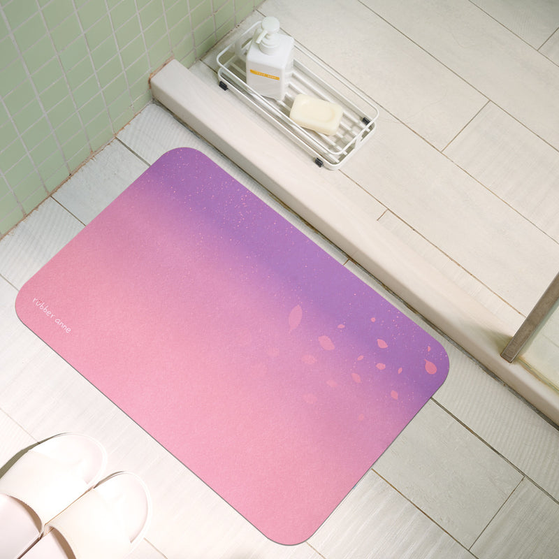 【Rubber Anne】軟式珪藻土吸水地墊 櫻花系列(60x40cm) (下單後3-5個工作天出貨)