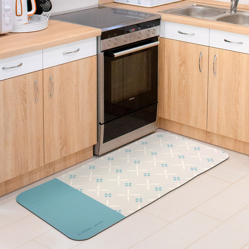 【Rubber Anne】軟式珪藻土吸水地墊 花磚歲月(80x38cm) (下單後3-5個工作天出貨)