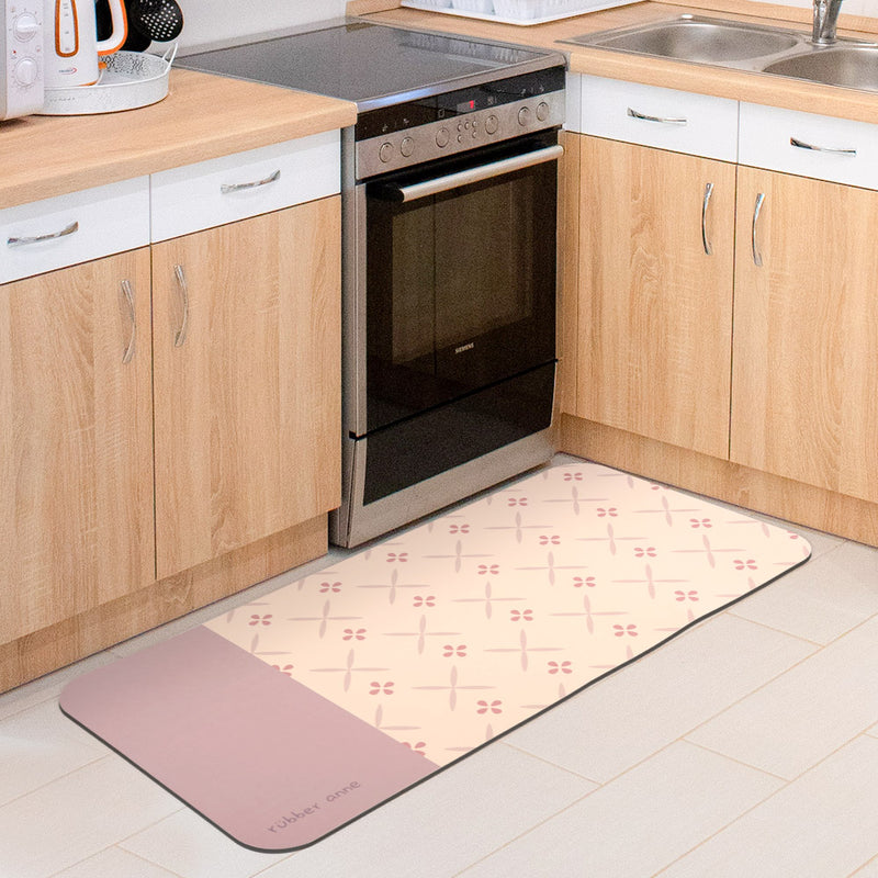 【Rubber Anne】軟式珪藻土吸水地墊 花磚歲月(80x38cm) (下單後3-5個工作天出貨)