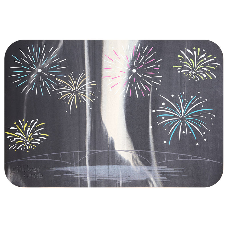 【Rubber Anne】夜光版 軟式珪藻土吸水地墊 花火節 (60x40cm) (下單後3-5個工作天出貨)