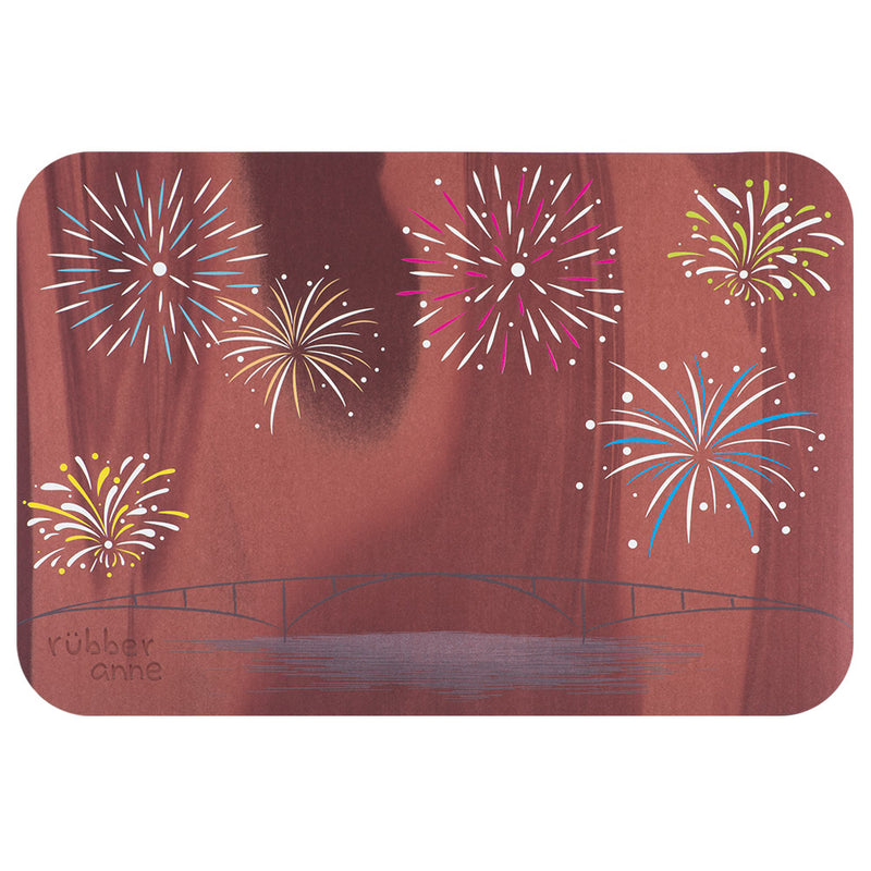 【Rubber Anne】夜光版 軟式珪藻土吸水地墊 花火節 (60x40cm) (下單後3-5個工作天出貨)