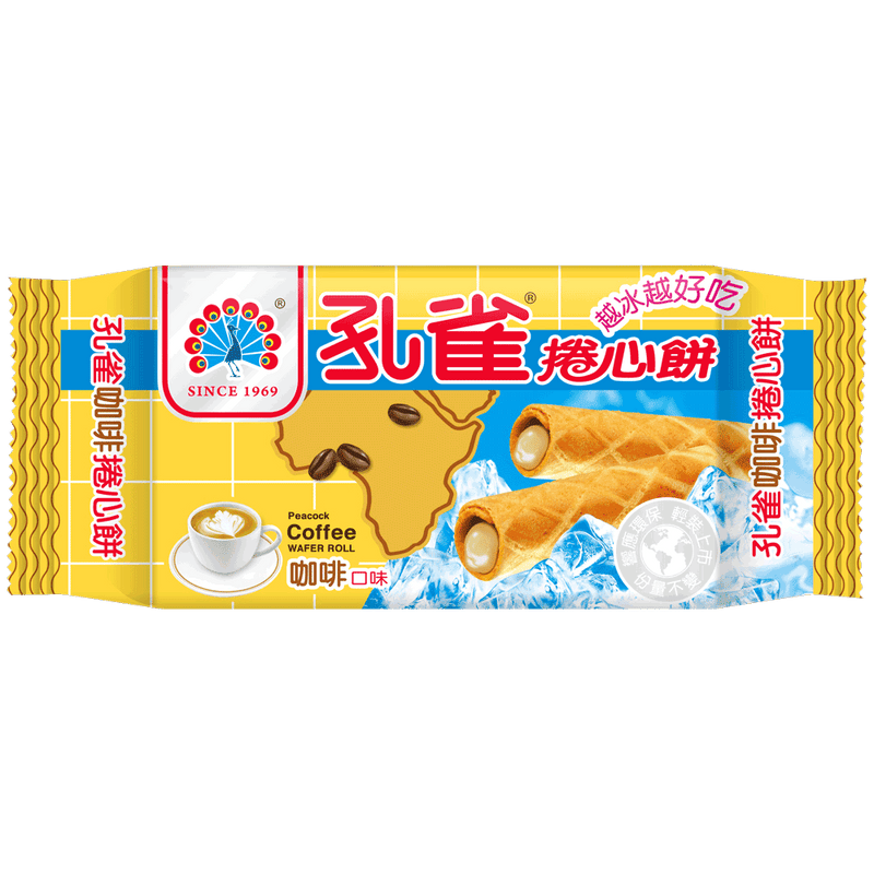【乖乖】孔雀捲心餅-咖啡 63g (下單後2-3個工作天出貨)