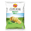 樂事自然美味和風薄鹽海苔味洋芋片70g白綠色包裝，展示洋芋片和海苔調味細節.