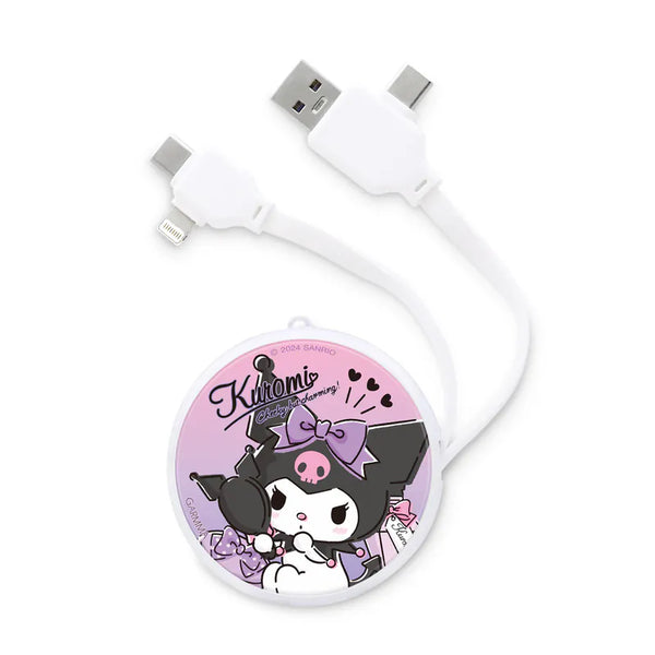 【Garmma】Kuromi 酷洛米-PD快充多合一伸縮充電線-美麗日常-SANRIO 三麗鷗｜台灣直送 (下單後3-5個工作天出貨)