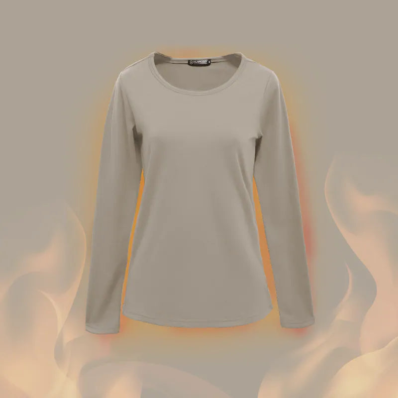 【H&J】圓領速暖絨保暖衣3.0-燕麥奶 發熱衣｜MIT 台灣製造 台灣直送 (下單後3-5個工作天出貨)