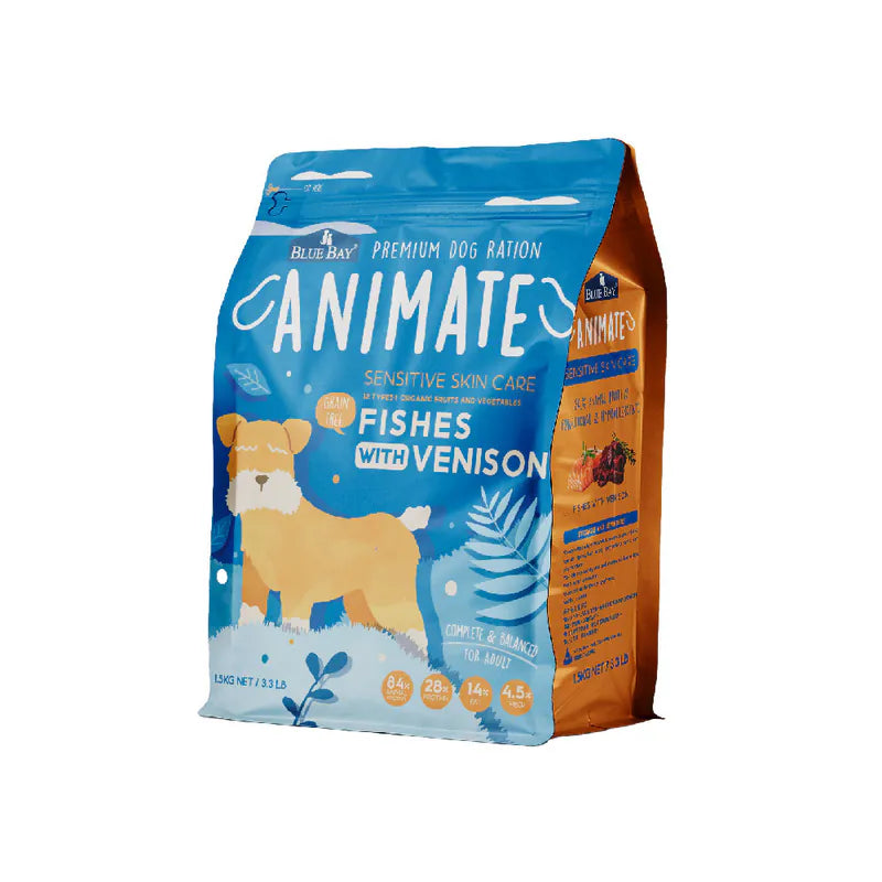 【倍力】Animate無穀犬糧 - 海魚鹿肉(煥膚亮毛配方) 1.5kg (下單後5-7個工作天出貨)