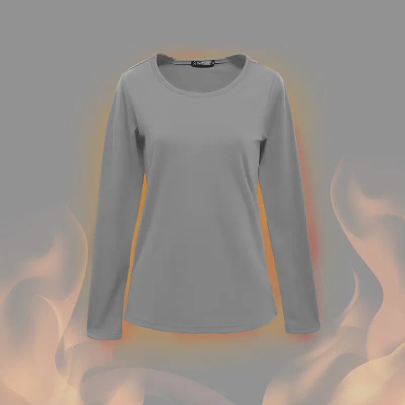 【H&J】圓領速暖絨保暖衣3.0-淺灰 發熱衣｜MIT 台灣製造 台灣直送 (下單後3-5個工作天出貨)