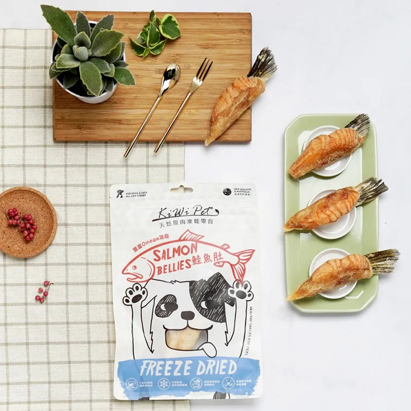 【KiWiPet】鮭魚肚 犬貓凍乾零食 45g (下單後3-5個工作天出貨)