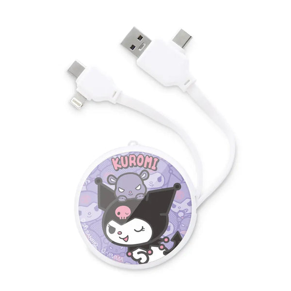 【Garmma】Kuromi 酷洛米-PD快充多合一伸縮充電線-酷酷好夥伴-SANRIO 三麗鷗｜台灣直送 (下單後3-5個工作天出貨)