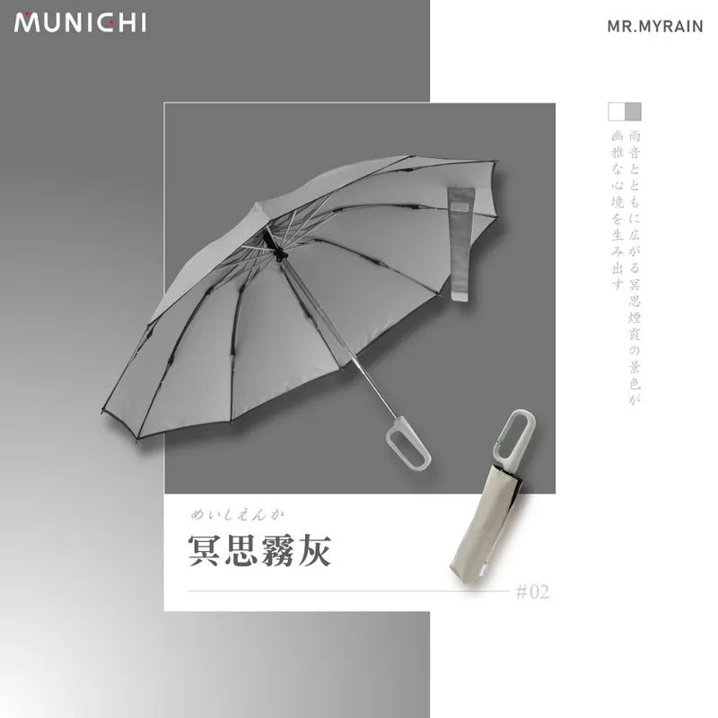 【MUNICHI 沐尼黑】反向環扣自動摺摺傘 MR.MYRAIN (下單後4-5個工作天出貨)