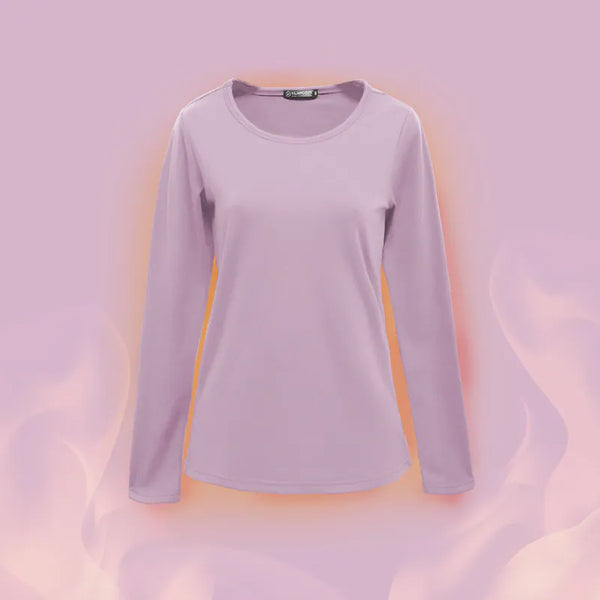 【H&J】圓領速暖絨保暖衣3.0-粉紫 發熱衣｜MIT 台灣製造 台灣直送 (下單後3-5個工作天出貨)