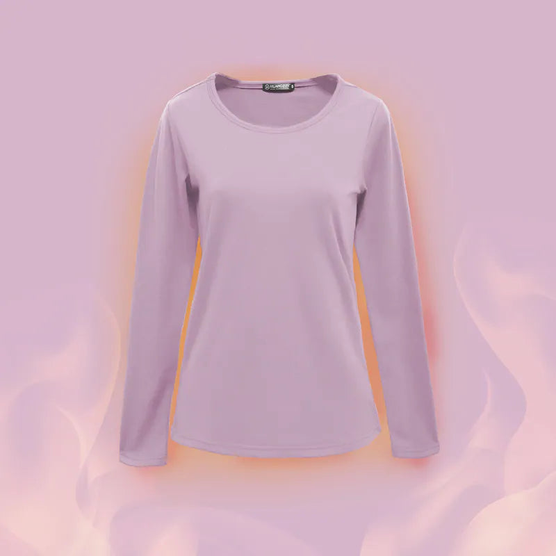 【H&J】圓領速暖絨保暖衣3.0-粉紫 發熱衣｜MIT 台灣製造 台灣直送 (下單後3-5個工作天出貨)