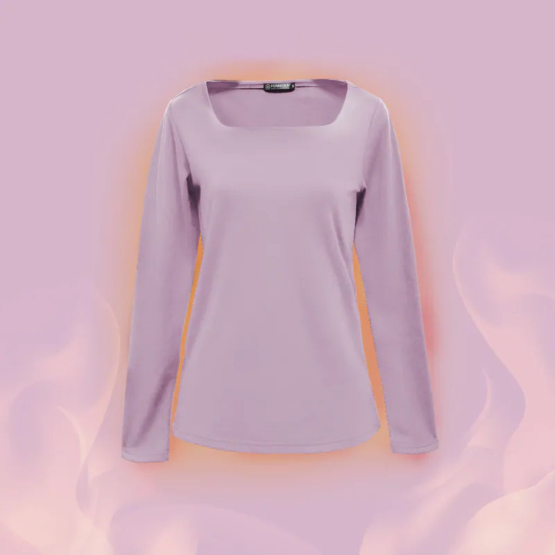 【H&J】方領速暖絨保暖衣3.0-粉紫 發熱衣｜MIT 台灣製造 台灣直送 (下單後3-5個工作天出貨)