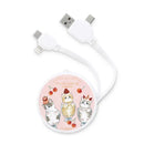 【Garmma】Mofusand 貓福珊迪-PD快充多合一伸縮充電線-貓貓聖代｜台灣直送 (下單後3-5個工作天出貨)