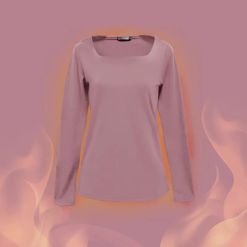 【H&J】方領速暖絨保暖衣3.0-櫻花粉 發熱衣｜MIT 台灣製造 台灣直送 (下單後3-5個工作天出貨)