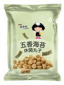 維力張君雅小妹妹五香海苔休閒丸子80g，米白色包裝，海苔與丸子圖案.