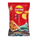 紅色包裝樂事波樂東京照燒烤雞串味波浪洋芋片85克袋裝.