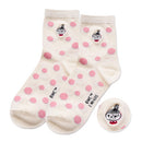 【MOOMIN】嚕嚕米刺繡中筒襪-波點白|台灣製造 台灣直送  (下單後5-7個工作天出貨)