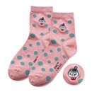 【MOOMIN】嚕嚕米刺繡中筒襪-波點粉|台灣製造 台灣直送  (下單後5-7個工作天出貨)