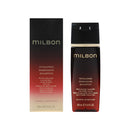 MILBON黑凜喚彈洗頭水200ml，黑紅漸層瓶身，簡約金色字樣.